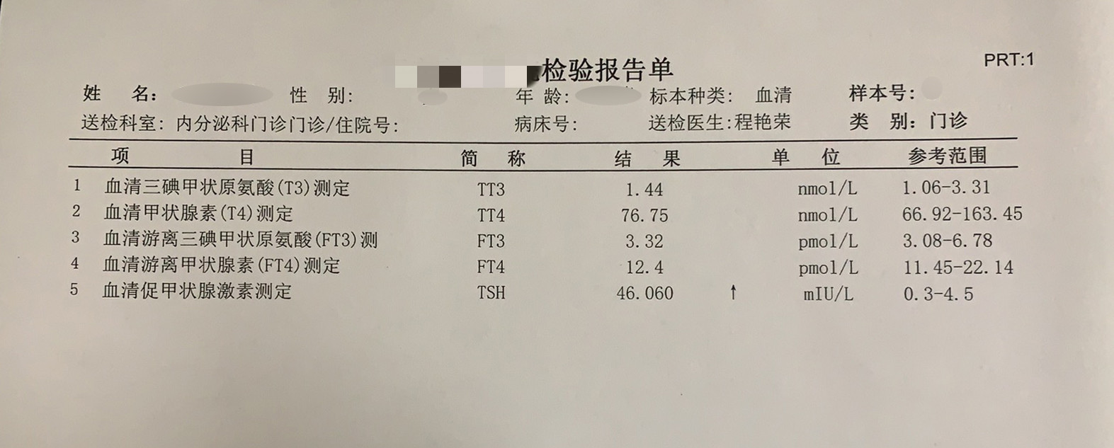 什么是高质量甲状腺功能检查化验单?