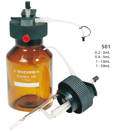 紧凑型瓶口配液器含琥珀玻璃试剂瓶1-30 mL