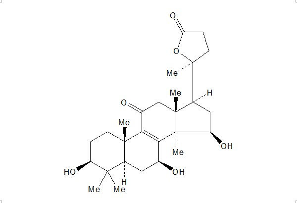 3β,7β,15β-三羟基-11-羰基-羊毛甾烷-8-烯-24→20内酯（1257）
