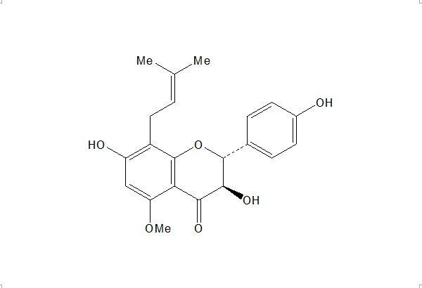 (2R,3R)-3,7,4'-三羟基-5-甲氧基-8-异戊烯基二氢黄酮（204935-85-3）