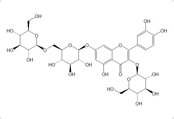 槲皮素-3-O-β-D-葡萄糖-7-O-β-D-龙胆双糖苷（60778-02-1）