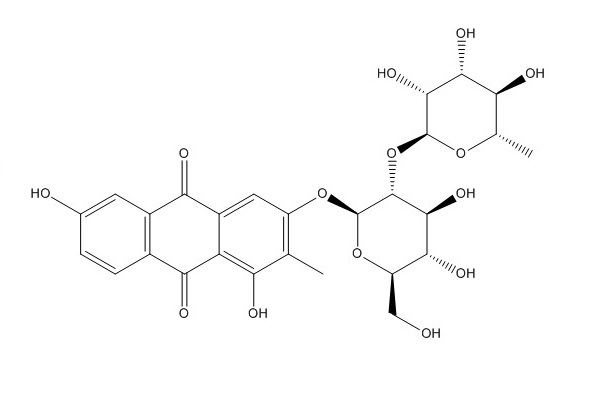 1,3,6-trihydroxy-2-methyl-9,10-anthraquinone-3-O-α-L-rhamnopyranosyl-(1-2)-β-D-glucopyranoside（87686-88-2）