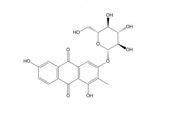 3-(β-D-Glucopyranosyloxy)-1,6-dihydroxy-2-methyl-9,10-anthracenedione（125906-49-2）