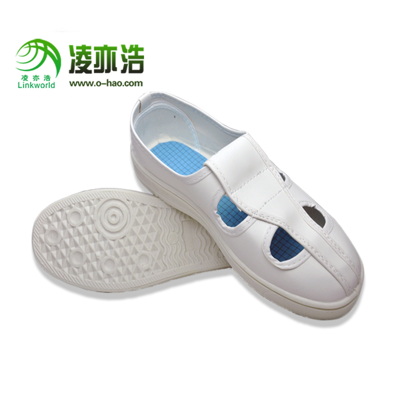 深圳凌亦浩防静电厂家供应防静电PVC低帮四眼工作鞋