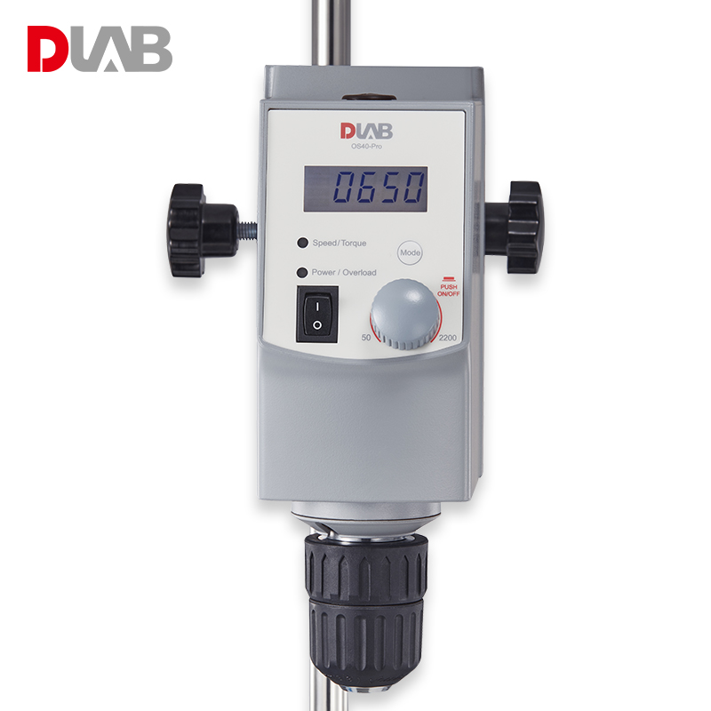 LCD数控顶置式强力电子搅拌器OS40-Pro套装 最大搅拌力40L 含平板支架套装和四叶片式搅拌桨