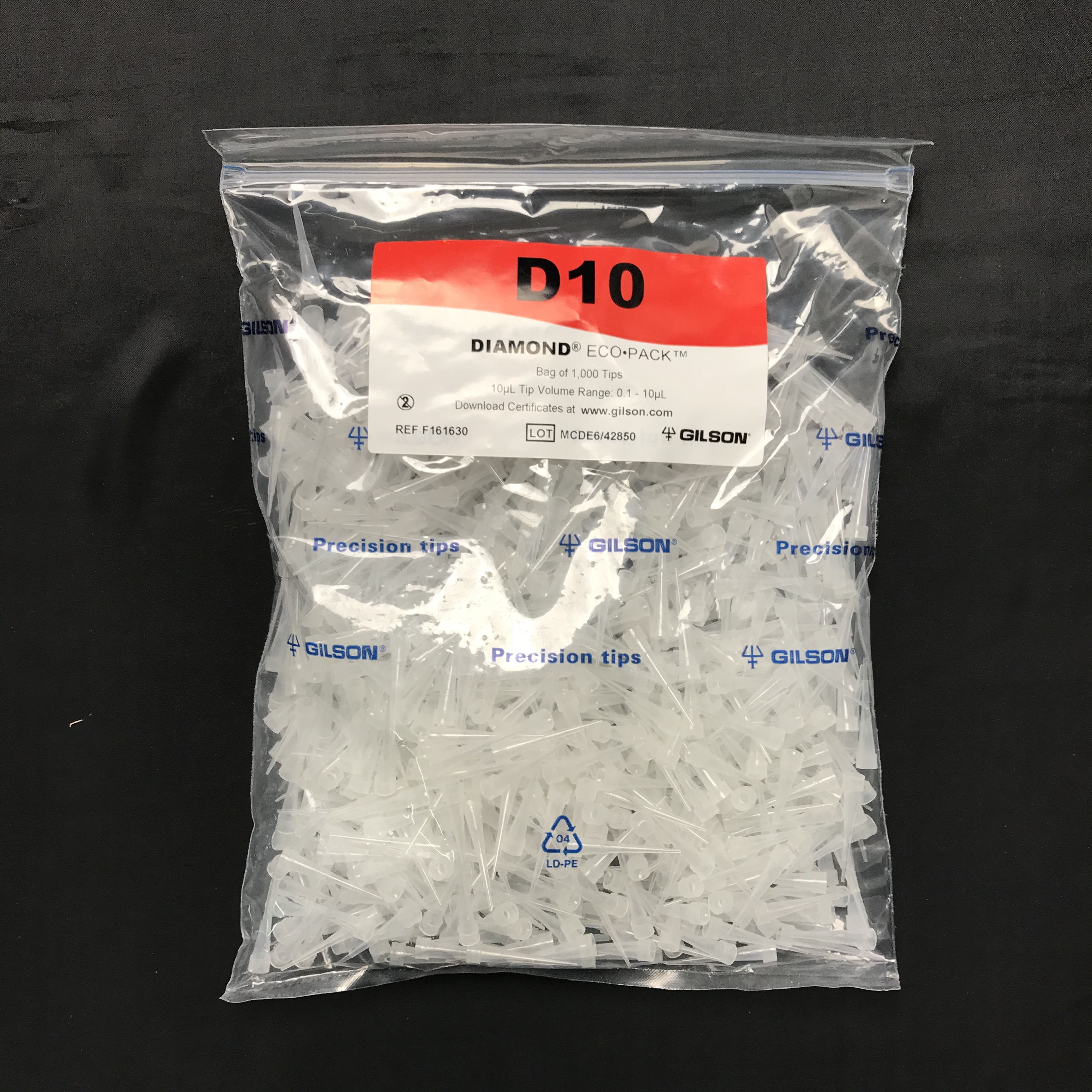 Gilson/吉尔森 10UL吸头袋装F161630