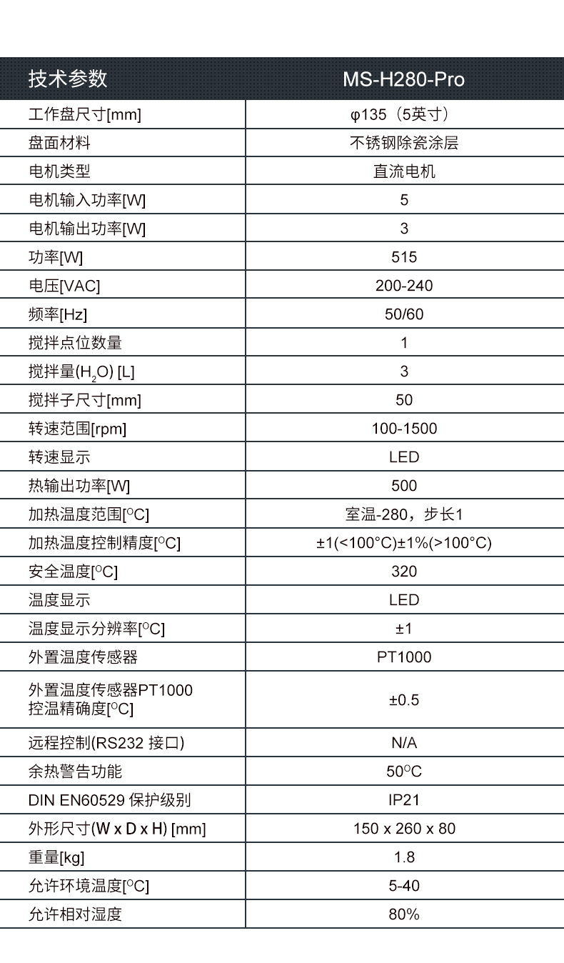 BlueSpin LED数显加热型磁力搅拌器MS-H280-