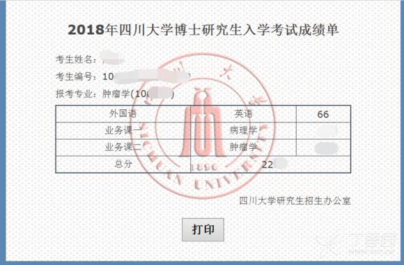 四川大学成绩单图片