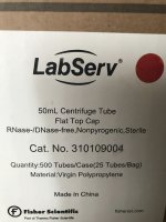 Fisher货号310109004离心管50ml 灭菌(大包)13611631389上海睿安生物