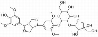 (-)-丁香树脂酚-4-O-β-D-呋喃芹糖基-(1→2)-β-D-吡喃葡萄糖苷(136997-64-3)分析标准品,HPLC≥98%