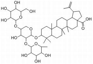 羽扇豆酸-3-[ D-葡萄糖(1→4)[ L-鼠李糖) (1→2)-L-阿拉伯糖苷](848784-87-2)分析标准品,HPLC≥98%