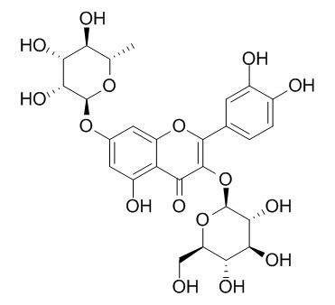 槲皮素-3-O-葡萄糖-7-O-鼠李糖苷(18016-58-5)分析标准品,HPLC≥95%