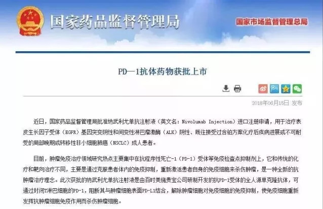 Biacore助力国内第一个PD-1药物上市