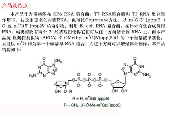 3´-O-Me-m7G(5´)ppp(5´)G 帽结构类似物