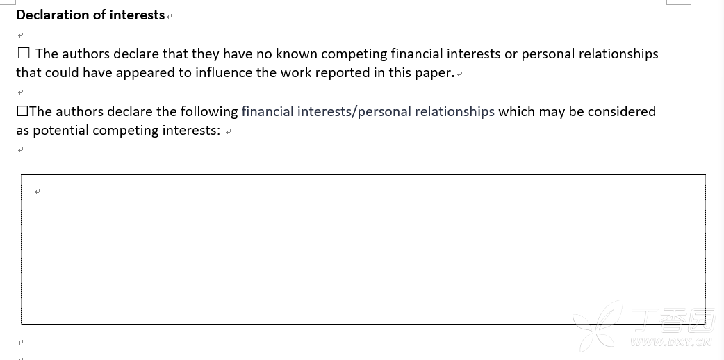  declaration of interests 