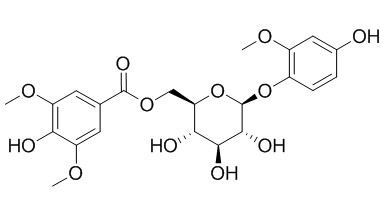 4-Hydroxy-2-methoxyphenol 1-O-(6-O-syringoyl)glucoside 4'-羟基-2'-甲氧JI苯酚1-O-beta-D-(6-O-紫丁香酰)吡喃葡萄糖苷 CAS:945259-61-0