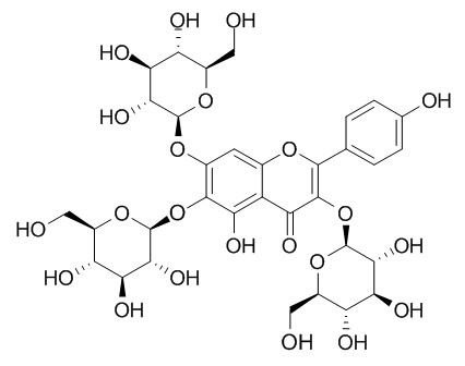 6-Hydroxykaempferol-3,6,7-triglucoside 6-羟基SHAN奈酚 3,6,7-三葡萄糖苷 CAS:145134-62-9