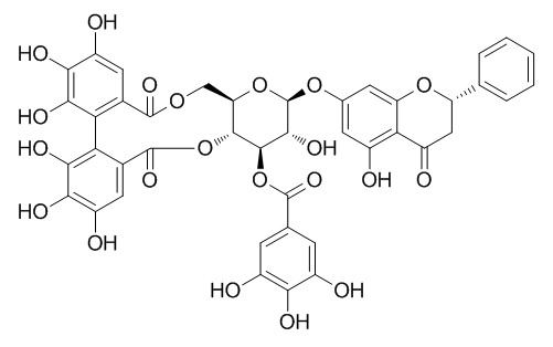 Pinocembrin 7-O-(3''-galloyl-4'',6''-(S)-hexahydroxydiphenoyl)-beta-D-glucose CAS:205370-59-8