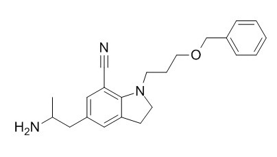 5-[(2R)-2-Aminopropyl]-2,3-dihydro-1-[3-(phenylmethoxy)propyl]-1H-indole-7-carbonitrile 5-[(2R)-2-氨基丙基]-2,3-二氢-1-[3-(苄氧基)丙基]-1H-吲哚-7-腈 CAS:459868-73-6