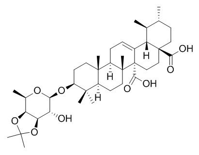 Quinovic acid 3-O-(3',4'-O-isopropylidene)-beta-D-fucopyranoside (3beta)-3-[[6-去氧- 3,4-O-(1-甲基亚乙基)-beta-D-吡喃半乳糖基]氧基]乌苏-12-烯-27,28-二酸  182132-59-8