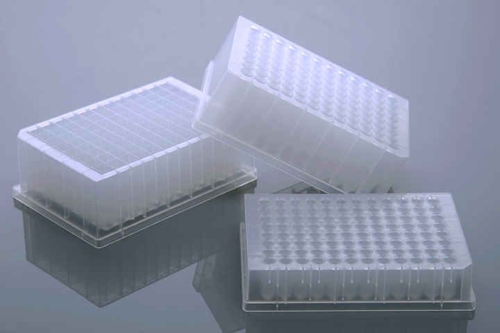 2.0mL 96孔深孔板，V底方孔（503001）