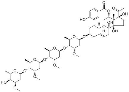 Qingyangshengenin 3-O-α-L-cymaropyranosyl-(1→4)-β-D-oleandropyranosyl-(1→4)-β-D-cymaropyranosyl-(1→4)-β-D-cymaropyranoside1808159-02-5