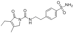 4-[2-[(3-Ethyl-4-methyl-2-oxo-3-pyrrolin-1-yl)carboxamido]ethyl]benzenesulfonamide119018-29-0
