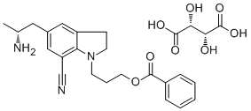 3-(5-(2-Aminopropyl)-7-cyanoindolin-1-yl)propyl benzoate (2R,3R)-2,3-dihydroxysuccinate239463-85-5