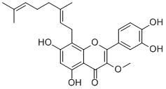 5,7,3',4'-Tetrahydroxy-3-methoxy-8-geranylflavone1605304-56-0图片