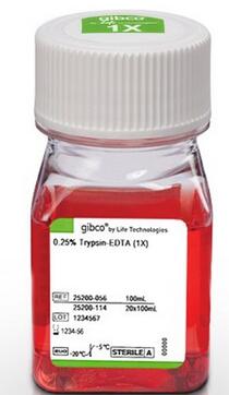 GIBCO胰酶，Trypsin-EDTA (0.25%), phenol red