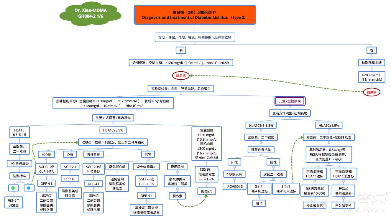 2型糖尿病診斷和治療臨床決策思維導圖(mdma)