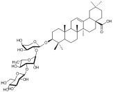 齐墩果酸-3-O-β-D-葡萄糖( 1→3)-α-L-鼠李糖(1→2)-α-L-阿拉伯糖苷103956-33-8图片