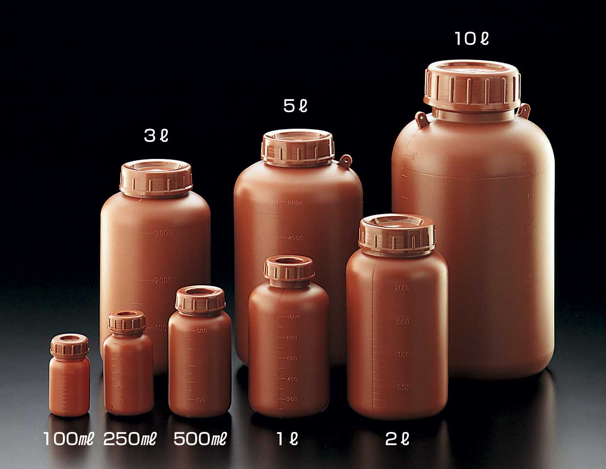 褐色PE广口瓶(500ml)