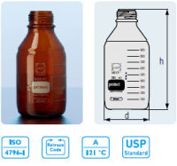 DURAN® 实验室塑料镀膜防爆棕色玻璃瓶 DIN 螺纹