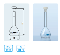 DURAN 容量瓶,A 级, 蓝色刻度线