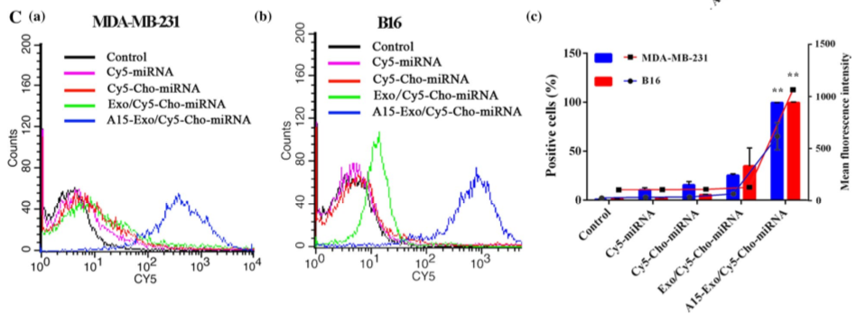 功能性外泌体介导的阿霉素和疏水修饰的microRNA 159共递送，可用于三阴性乳腺癌治疗