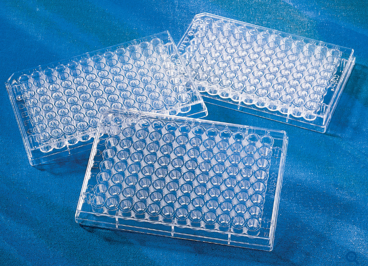 Corning® 96孔透明平底聚苯乙烯微孔板，高结合力，25/袋，不带盖，非灭菌