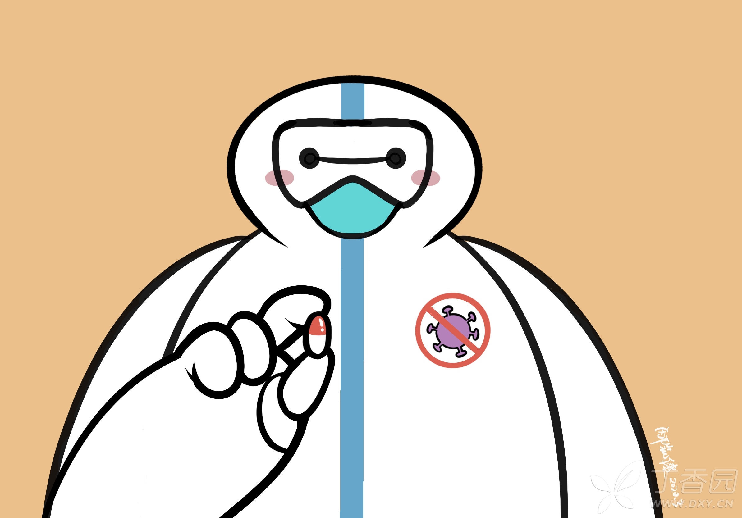 抗疫图片卡通简单图片