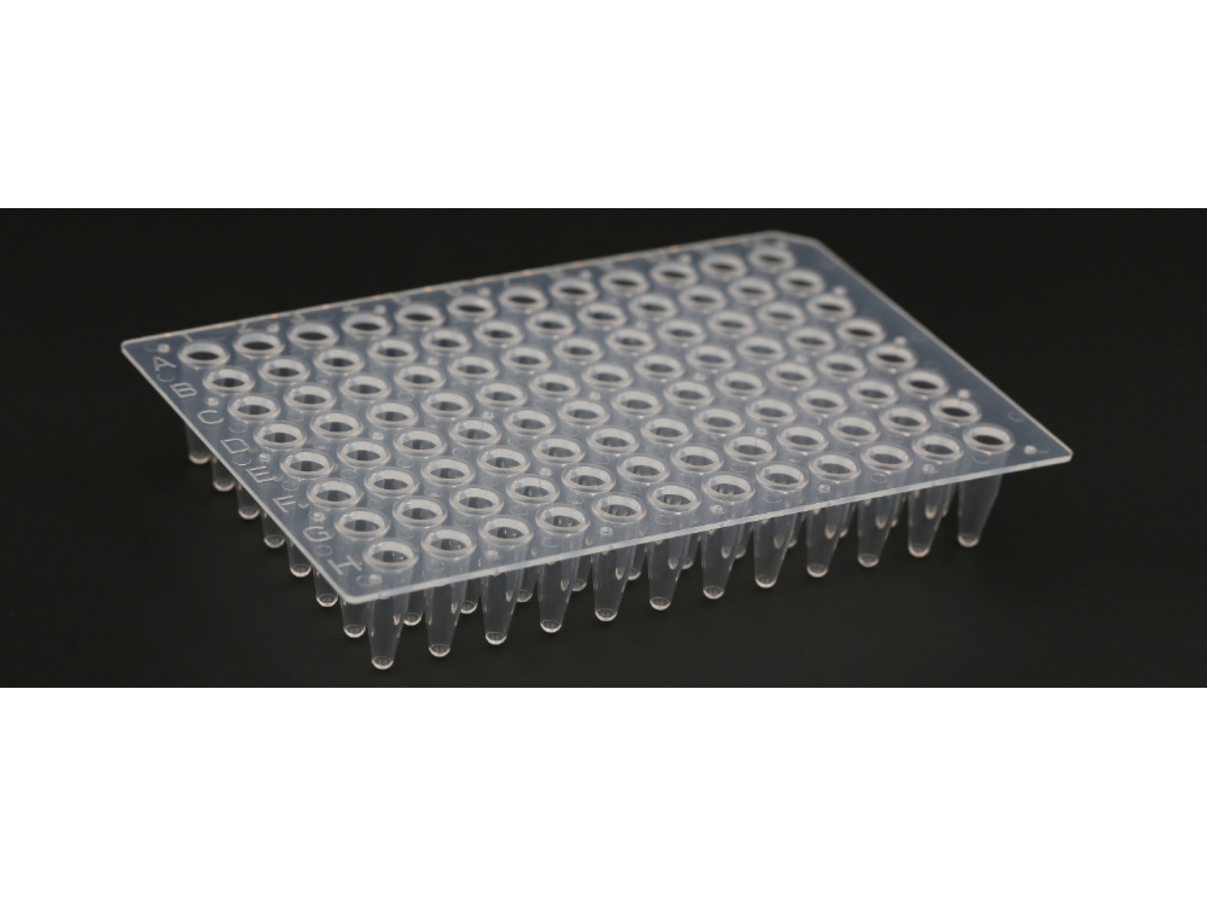 96孔荧光定量PCR板，200 μl透明，无裙边，单切角（A12）