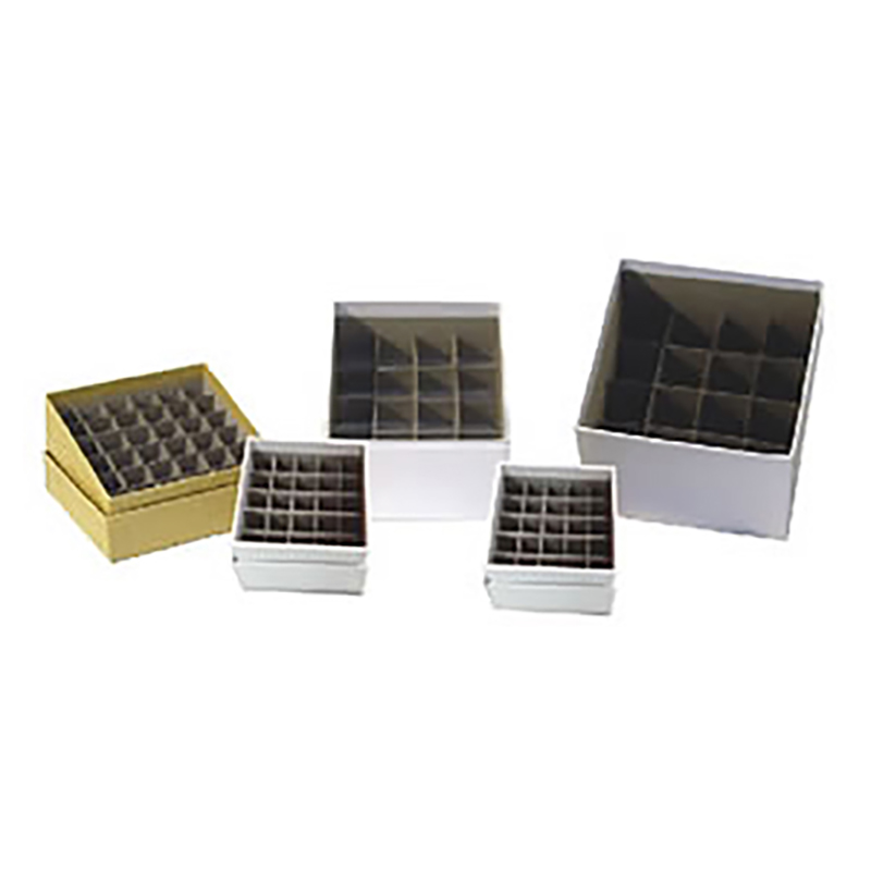 纸制冷冻盒(4寸标准纸盒,有16孔分隔架带排气孔)