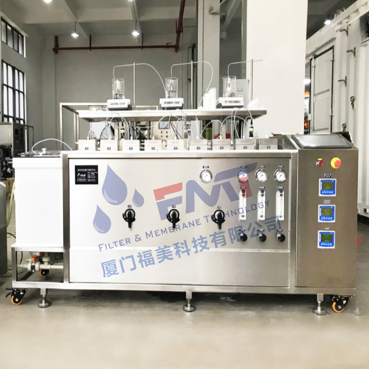 膜片性能测试装置,福美科技源头供货,膜分离实验设备,超滤纳滤膜测试,多膜池并联,反渗透膜测试装置,PLC全自动