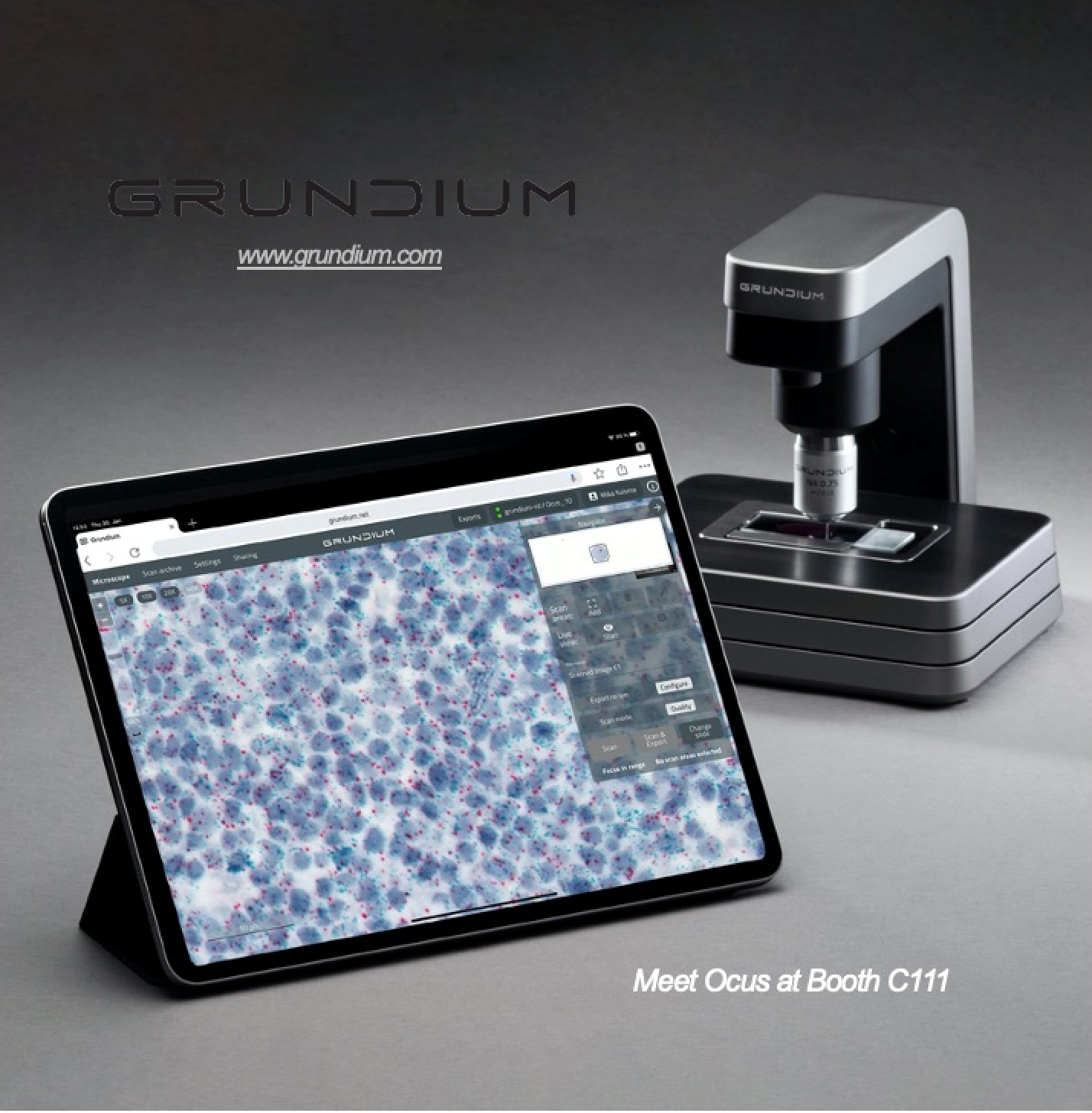 Grundium Ocus全球首款便携式个人数字病理切片扫描系统参展易贸生物产业大会