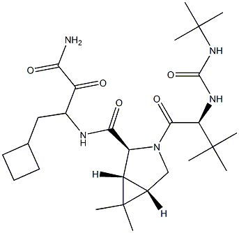 394730-60-0/(1R,2S,5S)-N-(4-氨基-1-环丁基-3,4-二氧代丁烷-2-基)-3-[(2S)-2-(叔丁基氨基甲酰氨基)-3,3-二甲基丁酰基]-6,6-二甲基-3-氮杂双环[3.1.0]己烷-2-甲酰胺