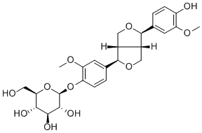 (-)-Pinoresinol 4-O-glucoside价