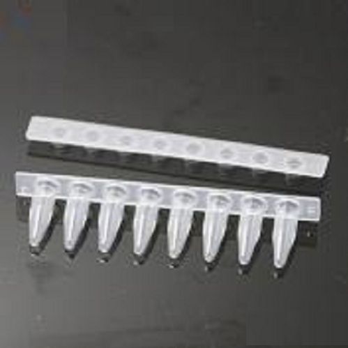 无DNA酶8联排PCR管平盖 0.1 0.2透明乳白色