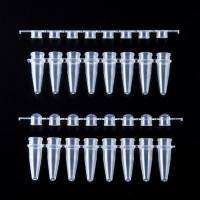 (套装)PCR八连排管0.2ml(透明,平盖), 用于荧光定量PCR等检测