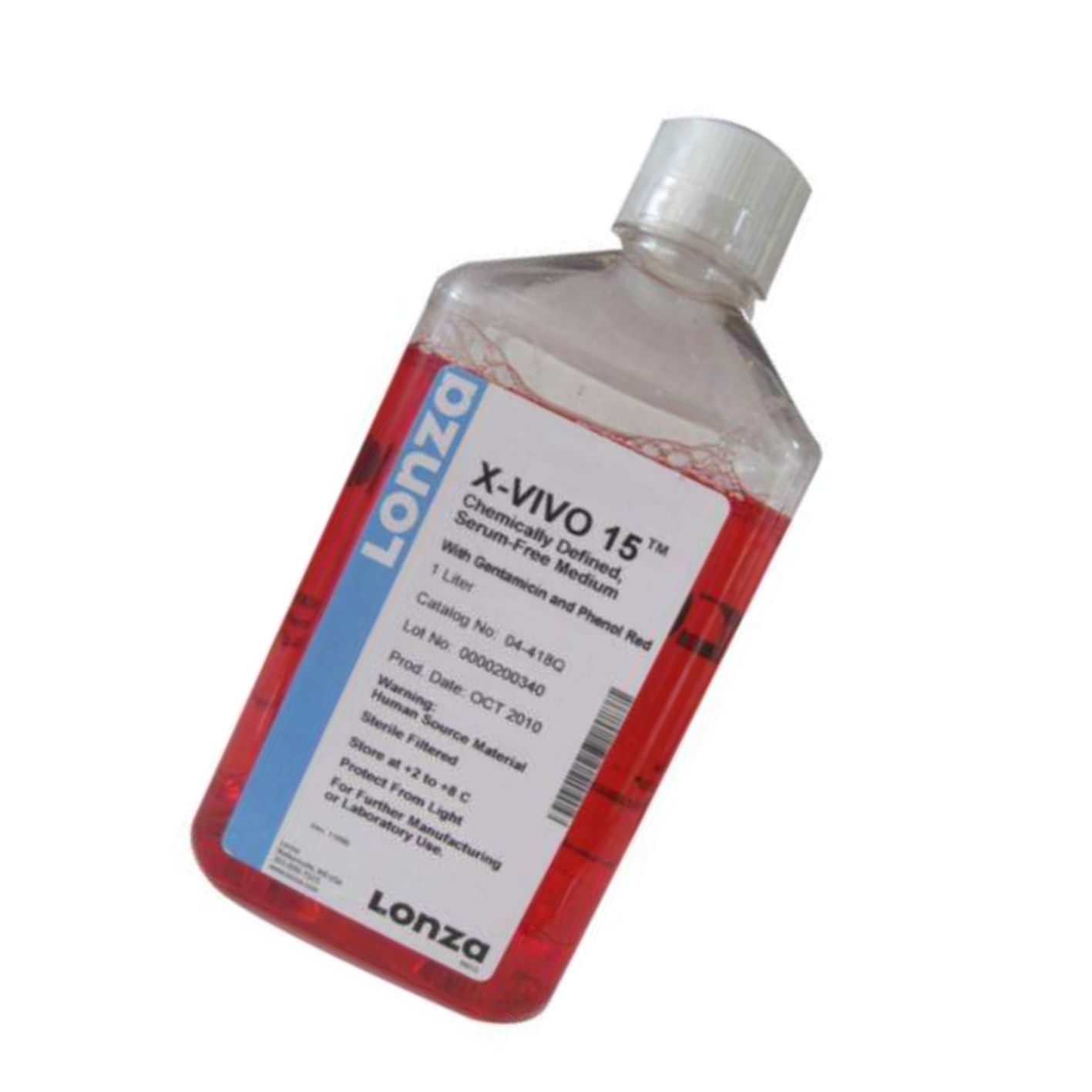LONZA 04-418Q  X-VIVOM 15 Chemically Defined, Serum-free HematopoieticCell Medium淋巴细胞/造血干细胞无血清培养基