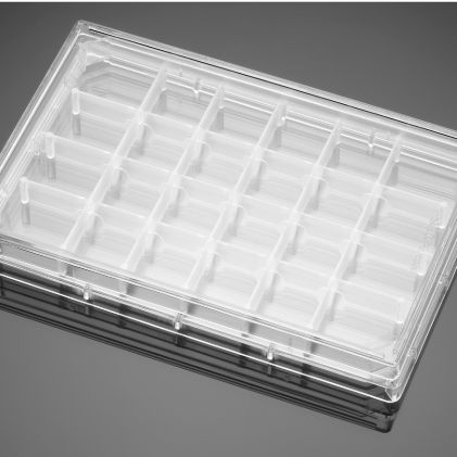 Falcon 24 Well Polystyrene Feeder Tray, with Lid, Sterile, 5/Pack, 5/Case