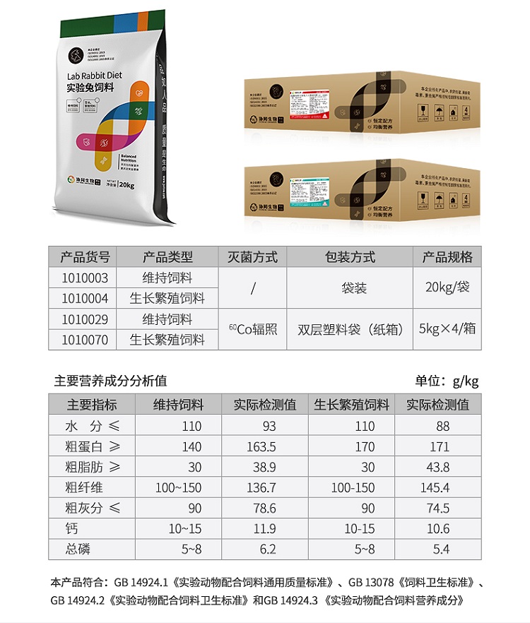 清洁级兔饲料 实验兔繁殖饲料