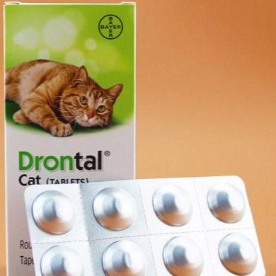 拜宠清片(Drontal®)(猫用驱虫)，双羟萘酸噻嘧啶吡喹酮片(双联复方)
